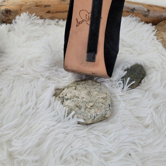 Sam edelman black suede leather peep toe platform heels - Picture 9 of 16